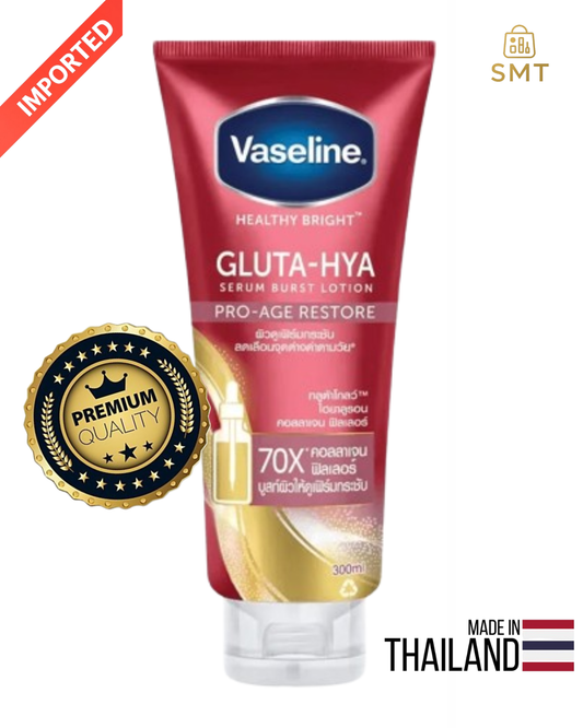 Vaseline Gluta-Hya Serum Serum Burst Lotion, Pro-Age Restore - 300ml, 100% Original Product, Made in Thailand