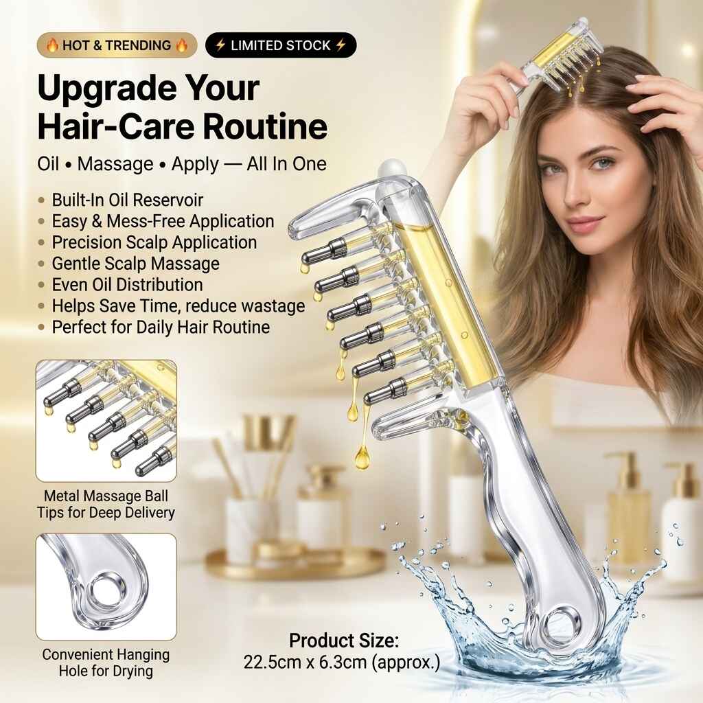 Scalp oil applicator comb for hair serum and hair oil | SMT WORLD 