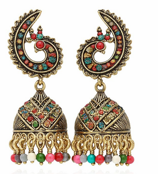 Antique Gold Jhumka Earrings
