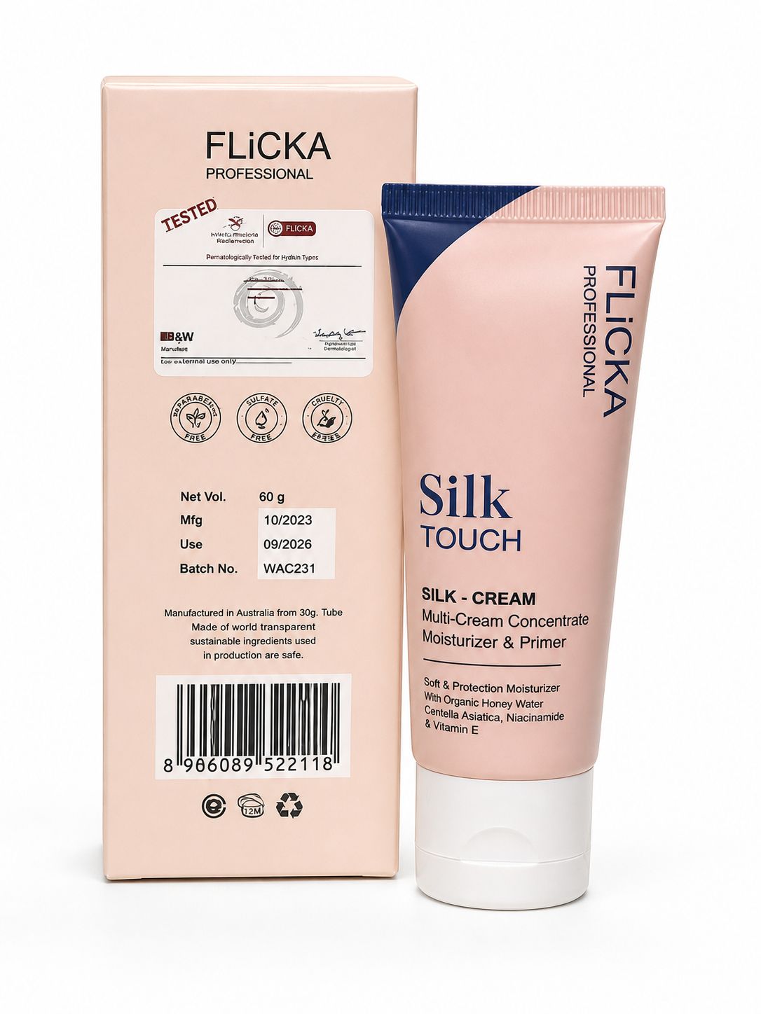 FLiCKA Silk Touch 3-in-1 Moisturizer & Primer 100ml (A+ Copy) – Hydrating Makeup Base & Pore Minimizer in Pakistan