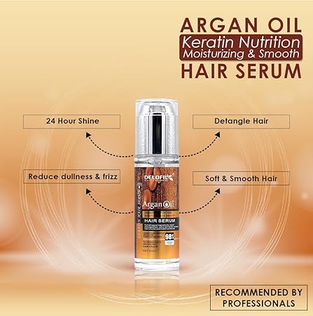 Argan Oil Keratin Hair Serum , Anti Fall For Moisturizing And Smooth Hair Serum
