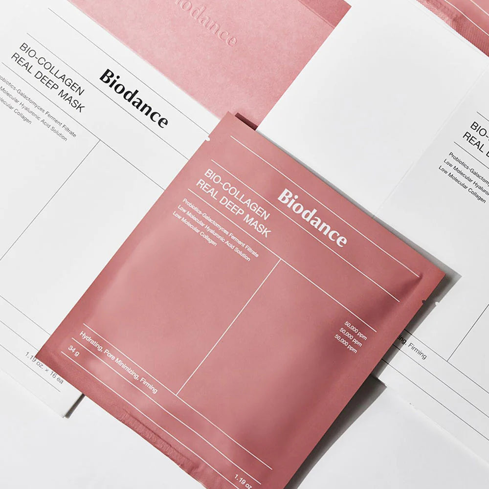 BIODANCE Bio-Collagen Real Deep Mask, Hydrating Overnight Hydrogel Face Mask, Pore Minimizing, Elasticity, Plumping, Travel Essentials & Self Care Gifts for Women, Korean Skin Care | 1.19oz(34g) x 4ea