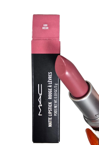 MAC Matte Lipstick 608 Mehr 3g 0.10oz New Boxed, Mauve Pink Matte Finish