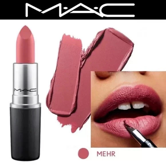 MAC Matte Lipstick 608 Mehr 3g 0.10oz New Boxed, Mauve Pink Matte Finish