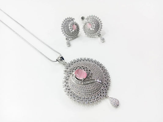 Exclusive American Diamond Pendant Jewellery Set
